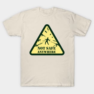 Funny Road Sign Gun Safety Awareness Sign T-Shirt